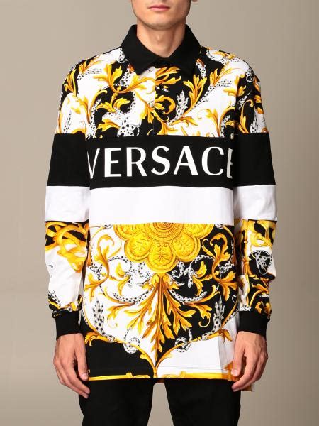 versace polo hombre|versace long sleeve polo.